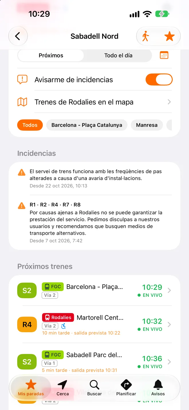 Una estación con todas sus líneas